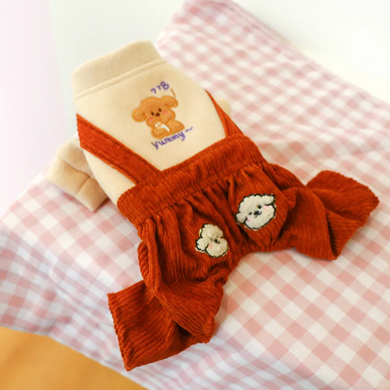 

Corduroy Dog Jumpsuit Winter Pet Clothing for Small Dogs Dog Coat Outfit Cute Puppy Costumes Yorkshire Pomeranian Poodle Clothes