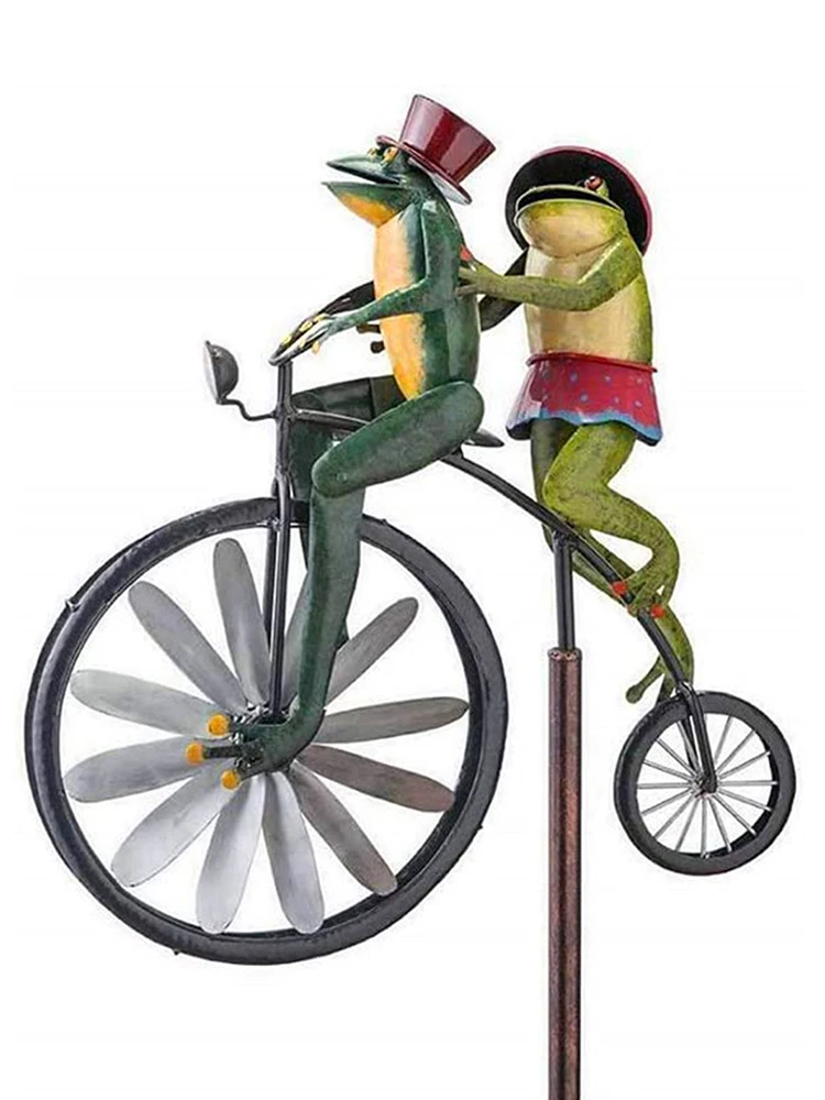 

Vintage Bicycle Metal Wind Spinner Metal Cyclone Standing Vintage Bicycle On Wind Rotating Windmill Gardening Ornaments Garden