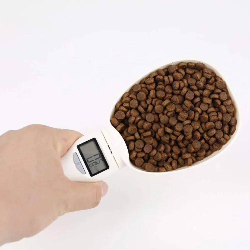 Food Weighing Spoon Electronic Dogs Cat Cereals Scale Meter Pet with Hanging Hole LCD Display Dog Feeding Bowl | Дом и сад