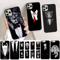 yndfcnb male suit shirt tie phone case for iphone 13 11 12 pro xs max 8 7 6 6s plus x 5s se 2020 xr case