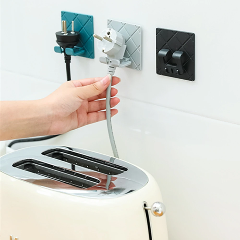 

1pcs Strong Seamless Folding Hook Kitchen Bathroom Livingroom Wall Sticky Hook Storage Sucker Hook Storage Rack for Socket Power