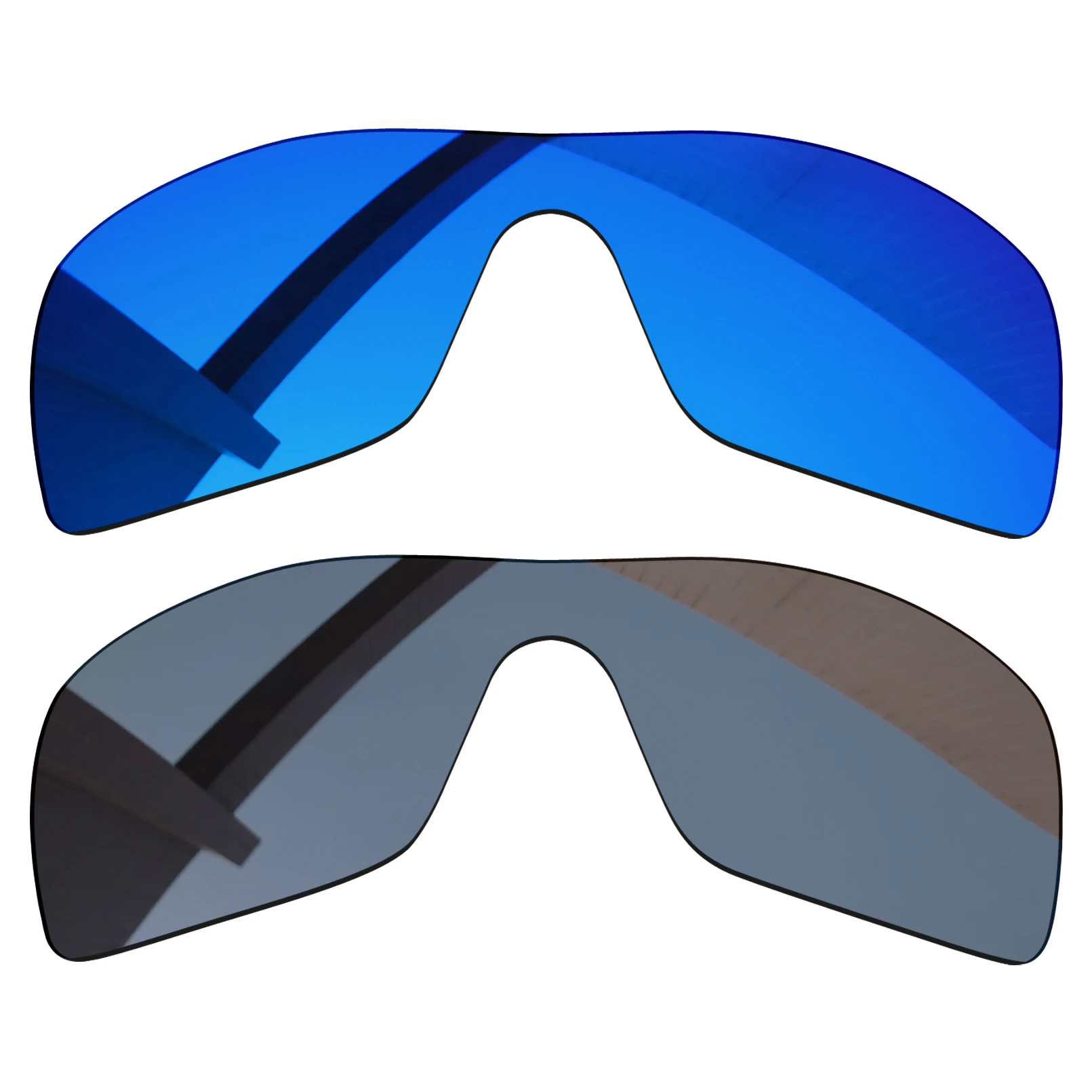 Сменные поляризационные линзы Alphax зимние небесно-серебристые серые для Oakley Batwolf