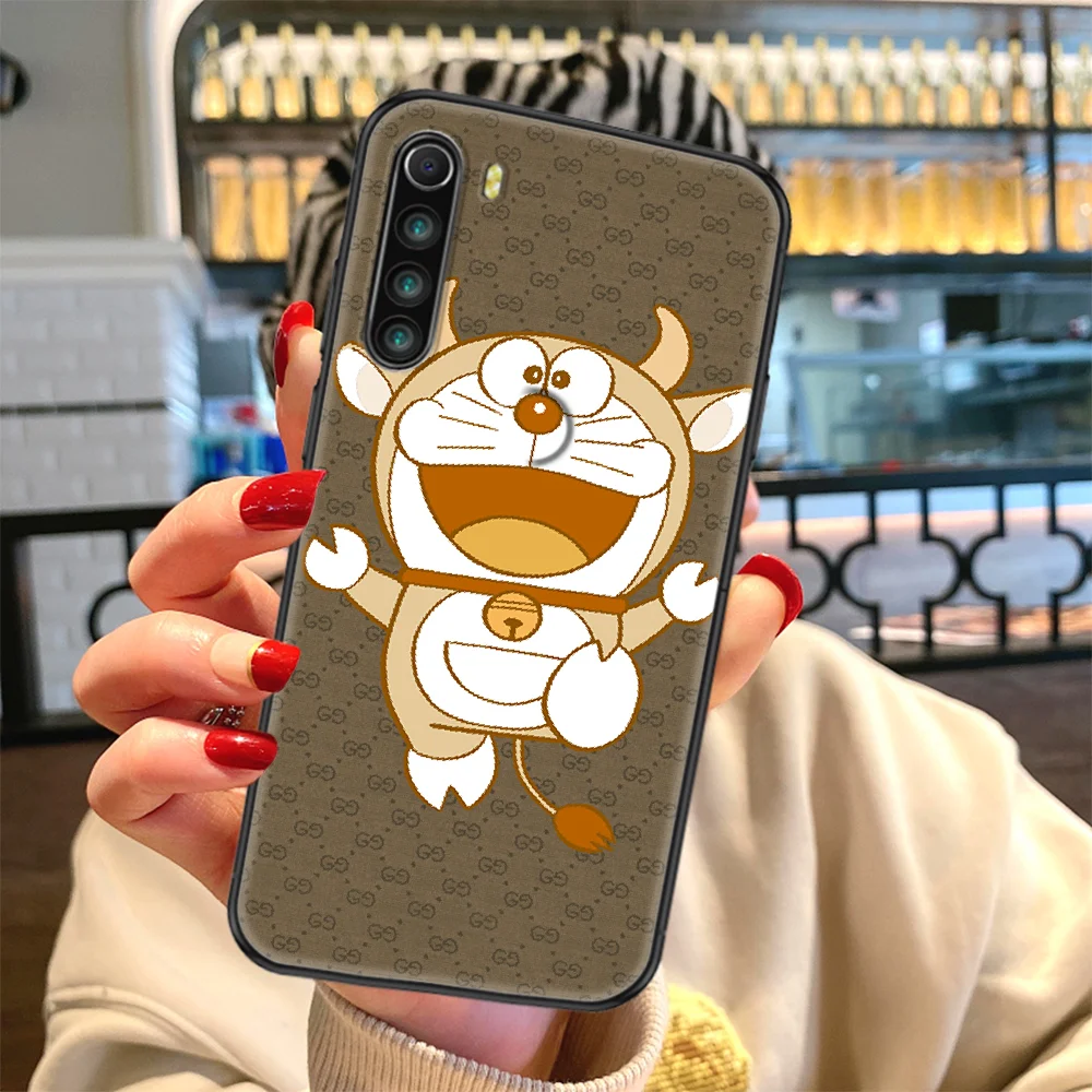 

Doraemon Cute Cartoon Luxury Phone case For Xiaomi Redmi Note 7 7A 8 8T 9 9A 9S 10 K30 Pro Ultra black fashion back luxury funda