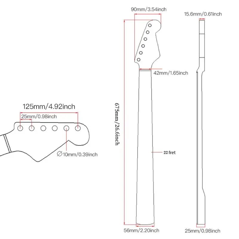 

22 Fret Guitar Neck Maple Wood Fingerboard Sector and Binding Inlay for Lp Electric Guitars