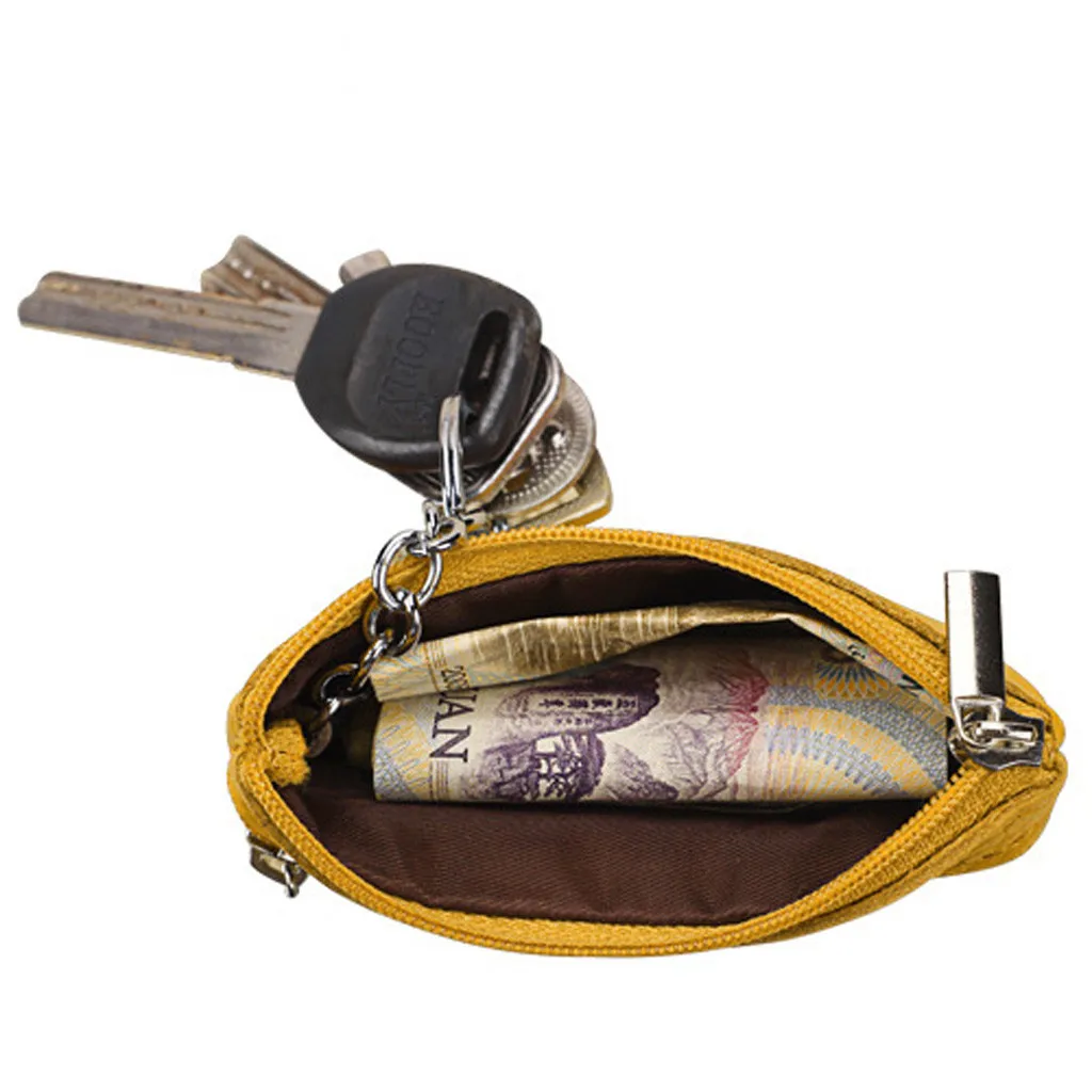 Новинка Женский мини кошелек кожаный чехол на молнии с кольцом для ключей