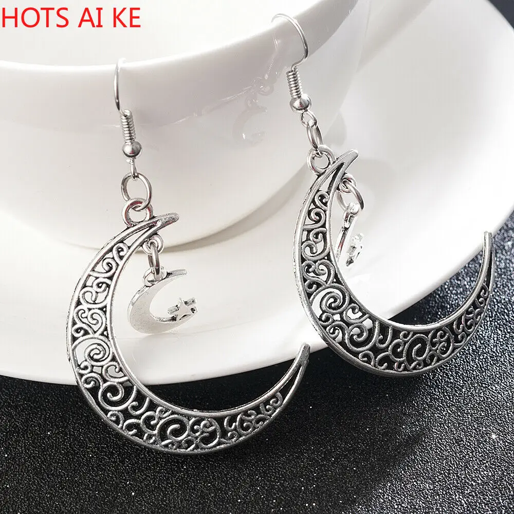 

New Crescent Moon Earrings Dangle Handmade Statement Earrings Party Birthday Fashion Vintage Gift For Women Girl