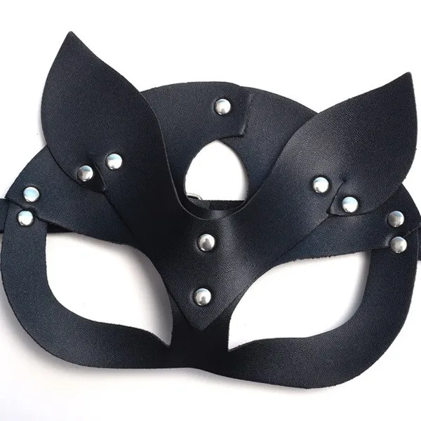 

Fullyoung New Sexy Leather Mask Punk Sexy Cosplay Bunny Masks Half Eyes Cosplay Face Cat Masquerade Ball Carnival masks #9