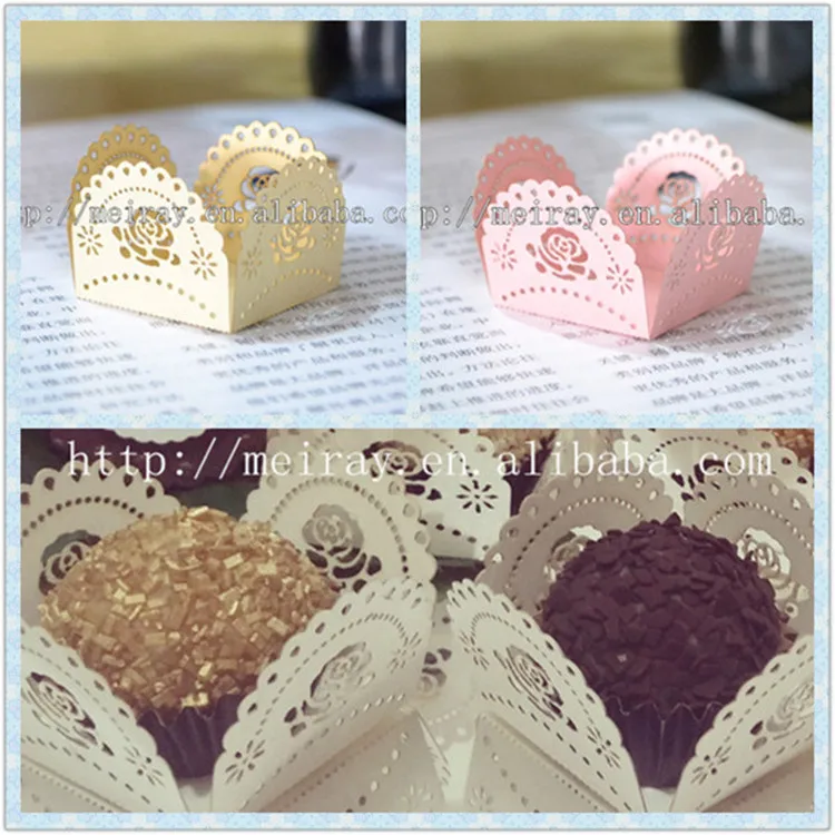 Лазерная резка Милая Роза мини обертки для шоколада свадебного стола|wrapper| |