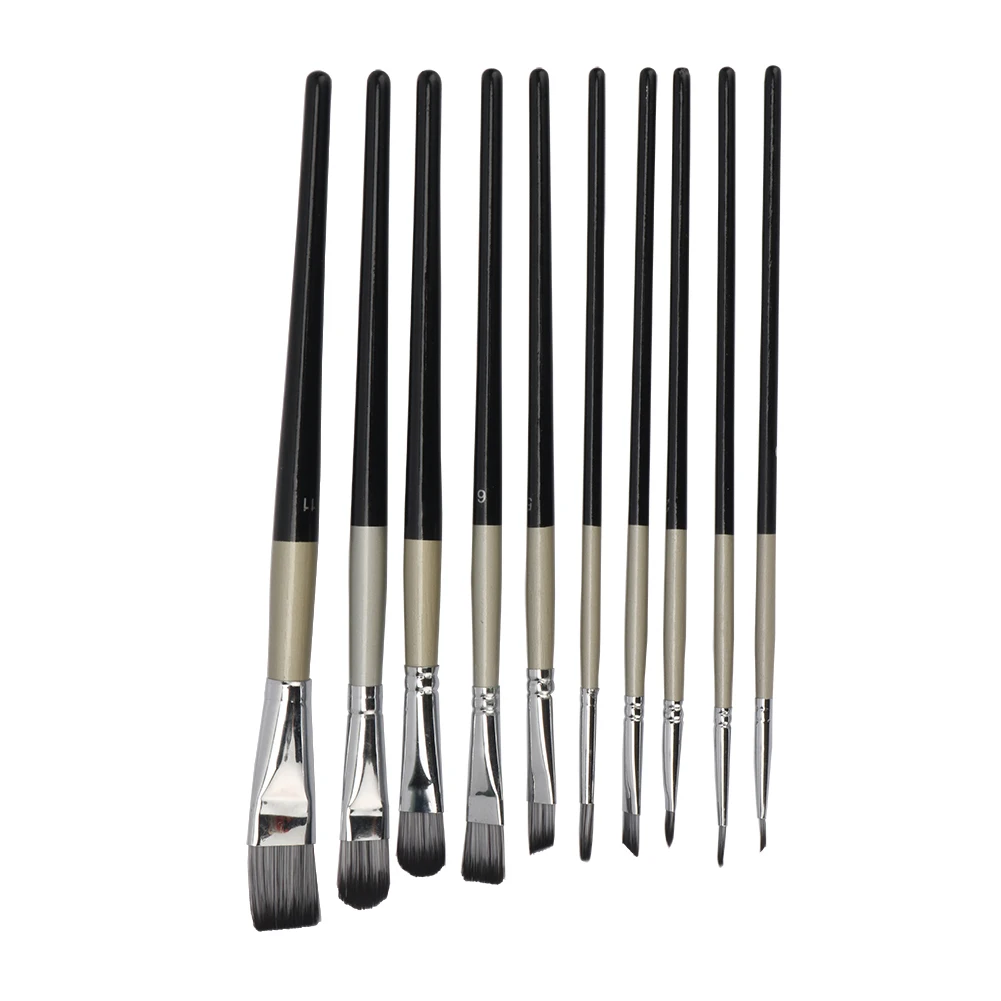 

Nylon Hair Art Painting Brushes KIt Acrylic Watercolor Drawing Craft DIY Kid Paint Brushes Set Round Pointed Tip Shape 10Pcs/Kit