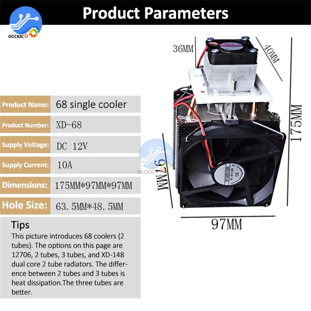 Полупроводниковый охладитель 12 В постоянного тока радиатор для охлаждения