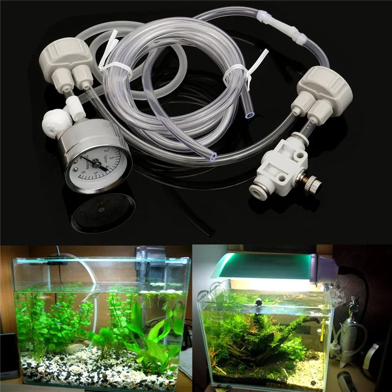 

Aquarium DIY CO2 Generator System Kit with Pressure Air Flow Adjustment Water Plant Fish Tank Aquarium Co2 Valve