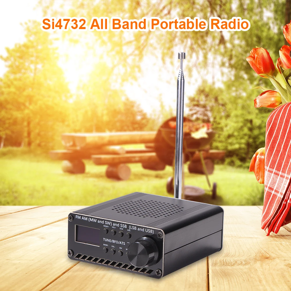 

Si4732 Portable Radio Band Receiver FM AM Radio SSB Speaker Music SSB Speaker Player w/ Antenna with Antenna