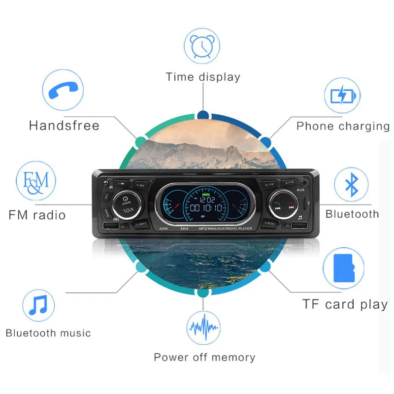 Автомагнитола KEBIDU 12 В FM-радио MP3-плеер Bluetooth 4 0 Поддержка громкой связи USB/TF/3 5 мм |