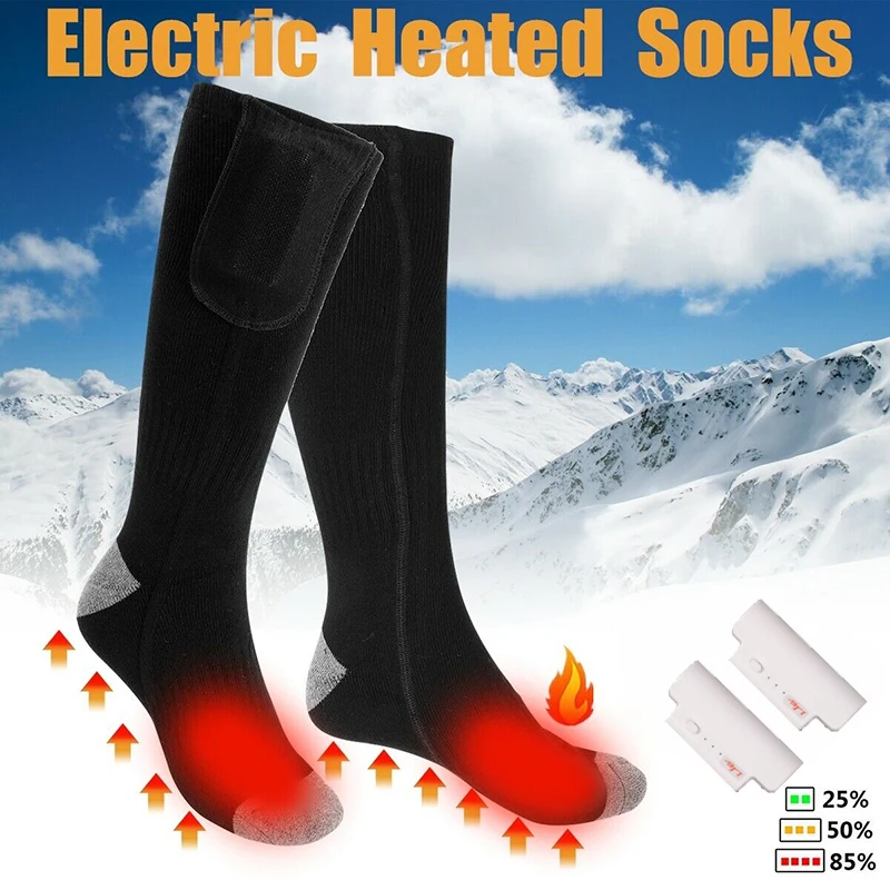 Электрические носки с подогревом термоноски перезаряжаемой батареей и уличные