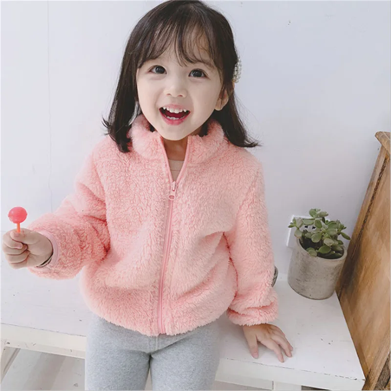LILIGIRL Новая Детская плюшевая куртка с длинными рукавами осенне-зимняя детская