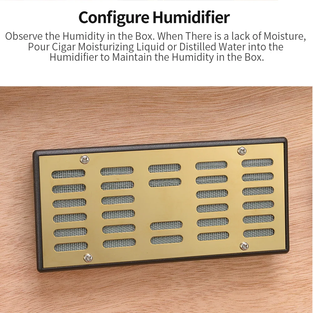 COHIBA-humidificador de cigarros multicapa, caja humidificadora de madera de cedro, de gran capacidad, estuche port&aacute;til de viaje, apto para 150pc-3