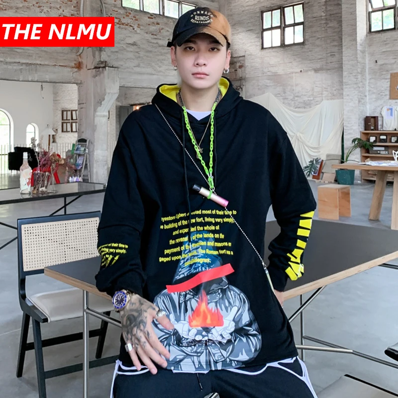 Толстовки с капюшоном и забавным принтом Уличная одежда Повседневный пуловер в