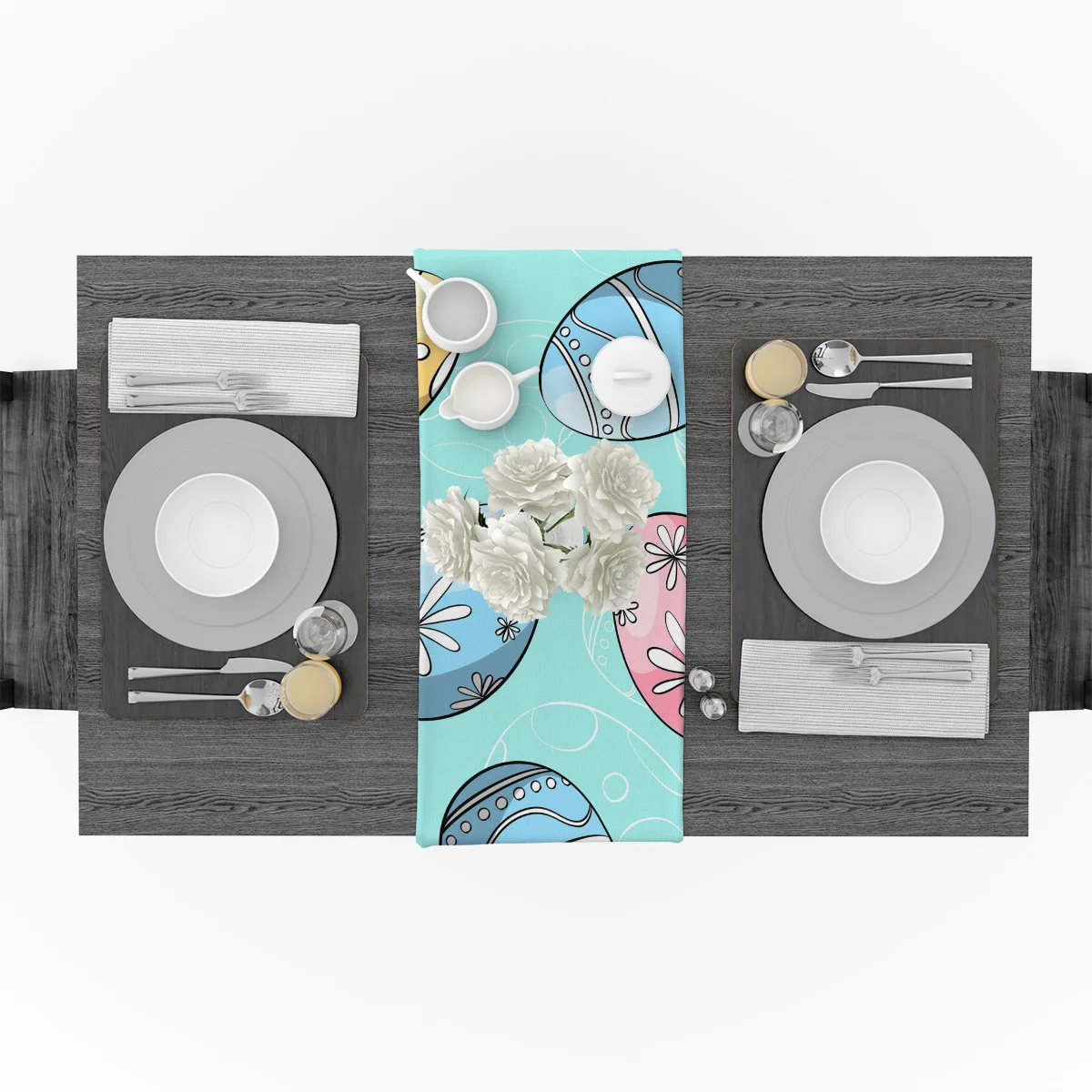 Пасхальные яйца синий фон настольная дорожка Рождество Отель Свадьба Ужин