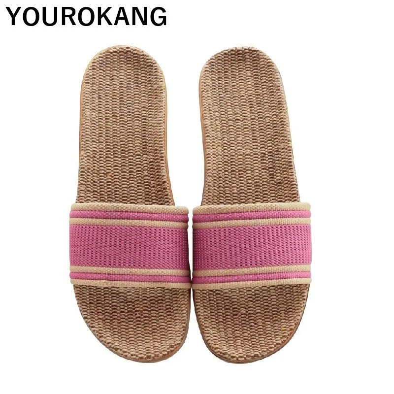 Летние льняные домашние тапочки 2019 женская обувь легкая пляжная унисекс