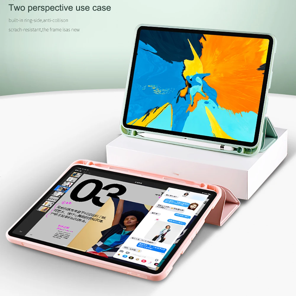 Чехол с карандашом для iPad Pro 11 дюймов чехол из искусственной кожи мягкий
