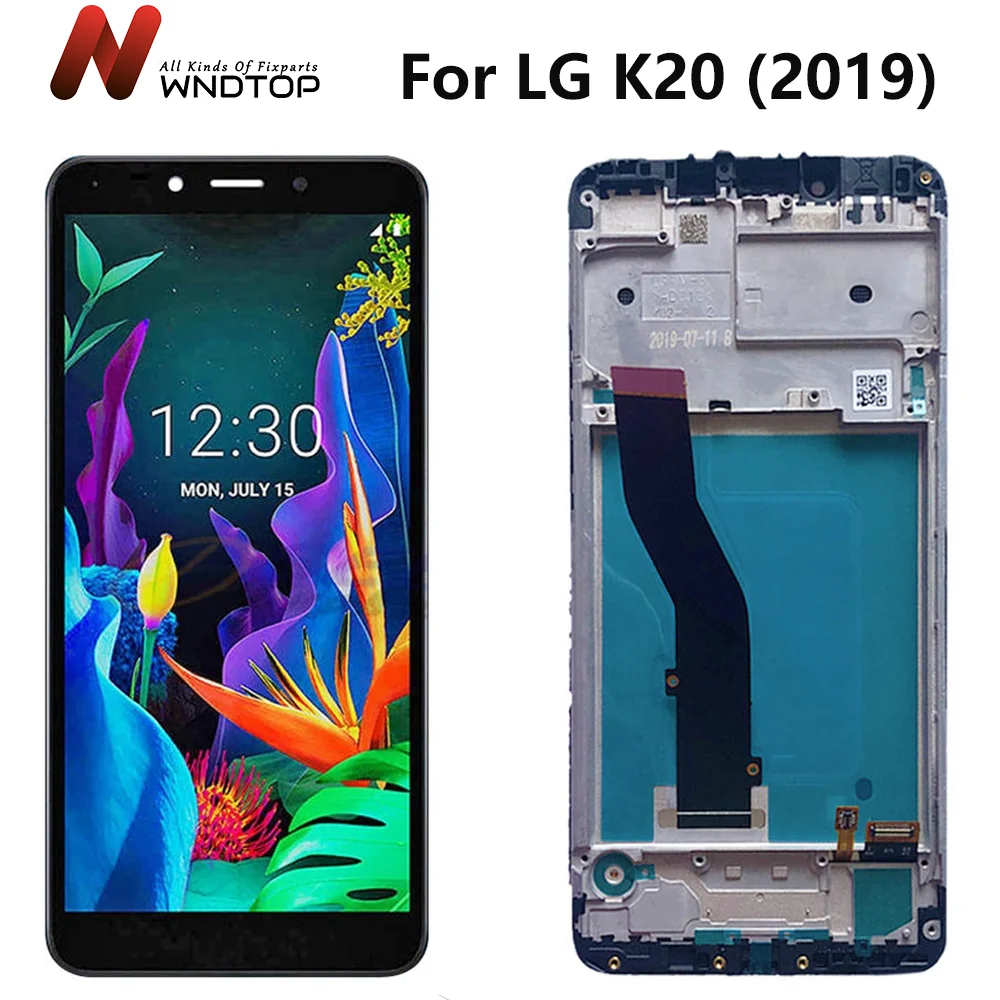 For LG K20 2019 LCD With Frame Display Touch Screen Digitizer For LG K20 LMX120EMW LCD Replacement K20 For LG LM-X120 LCD