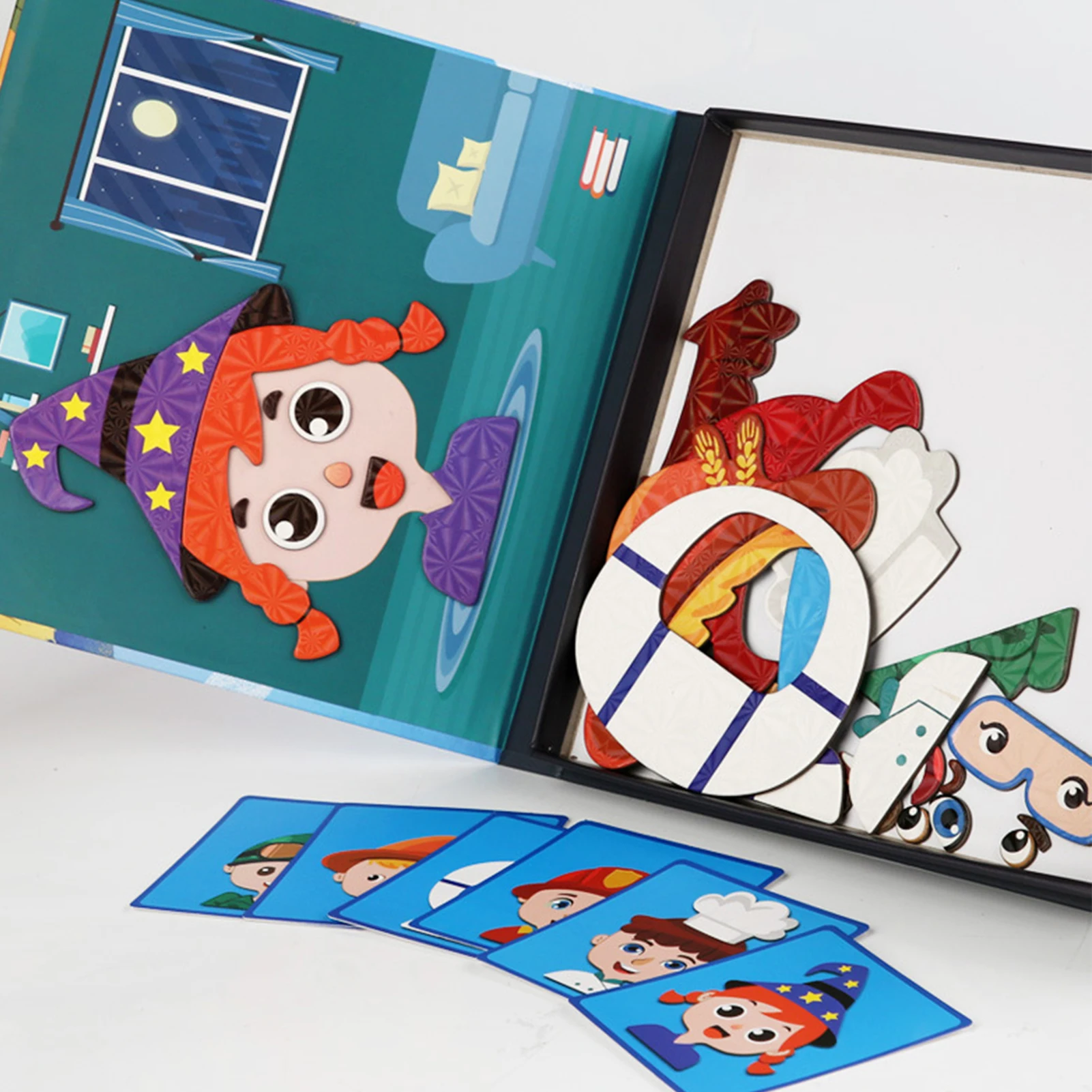 

New Kids Magnetic 3D Puzzle Jigsaw Tangram Thinking Training Game Baby Montessori Learning Educational Wooden Toys For Children