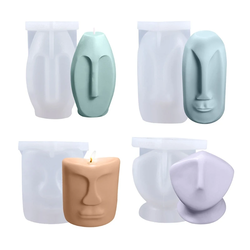 

Силиконовая форма в виде абстрактной свечи для лица, эпоксидная смола, сделай сам, изготовление украшений, мыло, полимерная глина