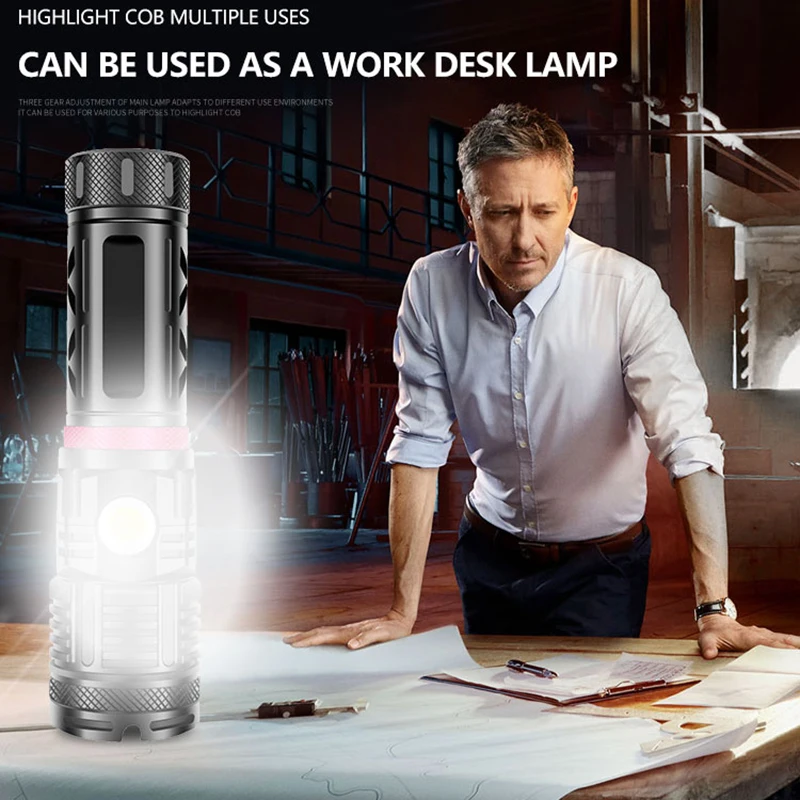 

D2 XHP160 16-Core The Most Powerful Led Flashlight USB Rechargeable Zoom Lantern COB outdoor Tactical powerful torch use 3x18650