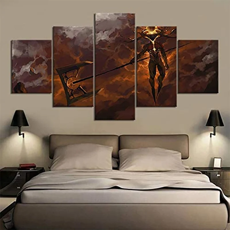 

5 Piece Wall Art Canvas Paintings Anime Figure Specter Modular Pictures Home Room Decor Modern Living Room Decoration Posters