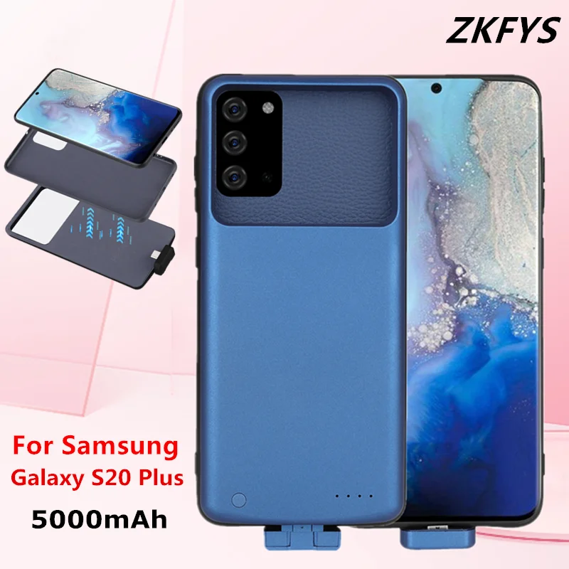 

ZKFYS Powerbank Cover For Samsung Galaxy S20 Plus S20+ Battery Charger Cases 5000mAh External Charging Battery Power Bank Case