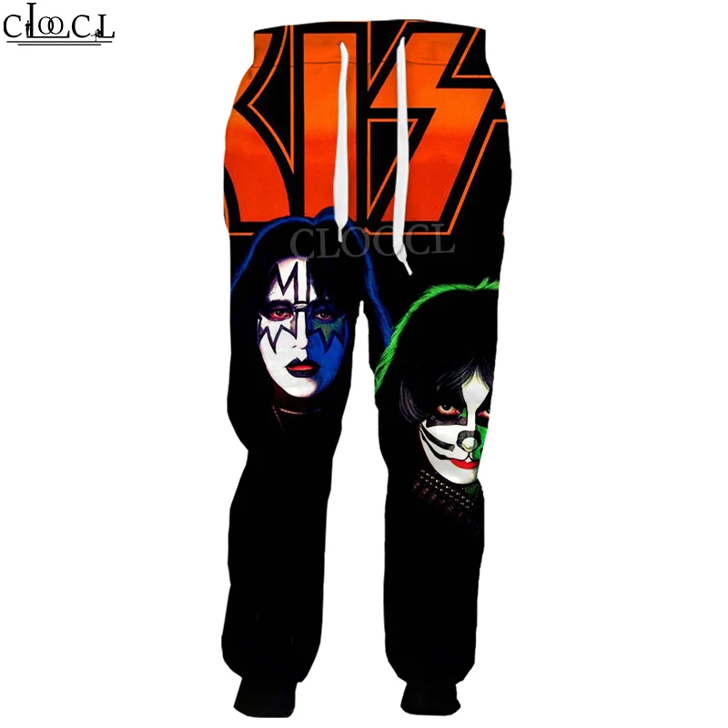 

HX хип-хоп рок металлический Kiss Band 2021 модные повседневные мужские брюки с 3D принтом брюки унисекс группы певицы забавные универсальные спорт...