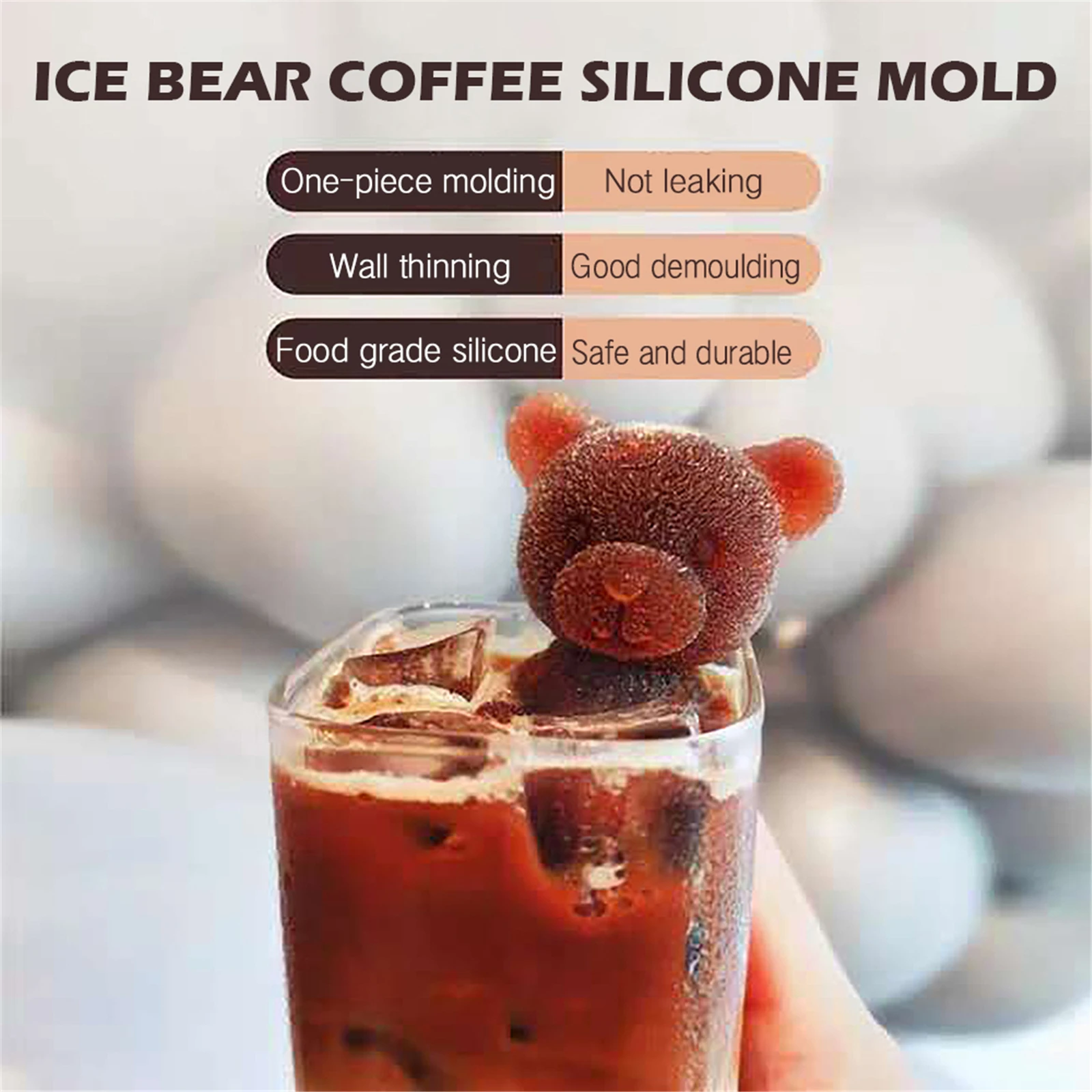 

3D форма для льда, форма для шоколада в форме маленького медведя, лоток для мороженого, инструмент «сделай сам», виски, вина, коктейлей, фотофо...