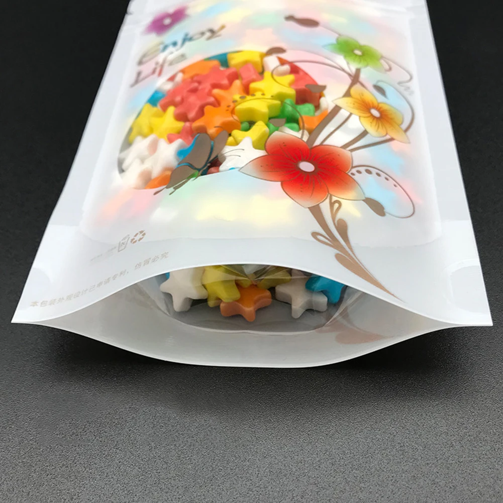 100 шт стоячий мешочек для хранения чая закуска конфета пакет печенья Reclosable