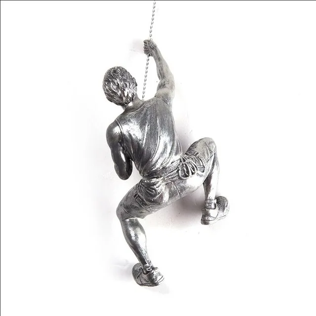 silver right hand Креативная Мужская скульптура для скалолазания, настенные украшения, Статуэтка из смолы, статуэтка, товары для дома, аксессуары для декора - Цвет: silver right hand