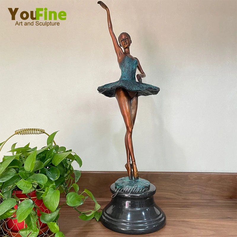 

70cm Bronze Ballet Dance Sculpture Western Bronze Ballerina Dancer Statue Girl Dancing Art Crafts For Home Hotel Decor Ornaments