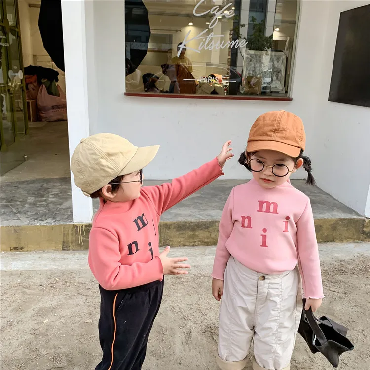 Детские зимние футболки с длинными рукавами для девочек Теплая Флисовая одежда