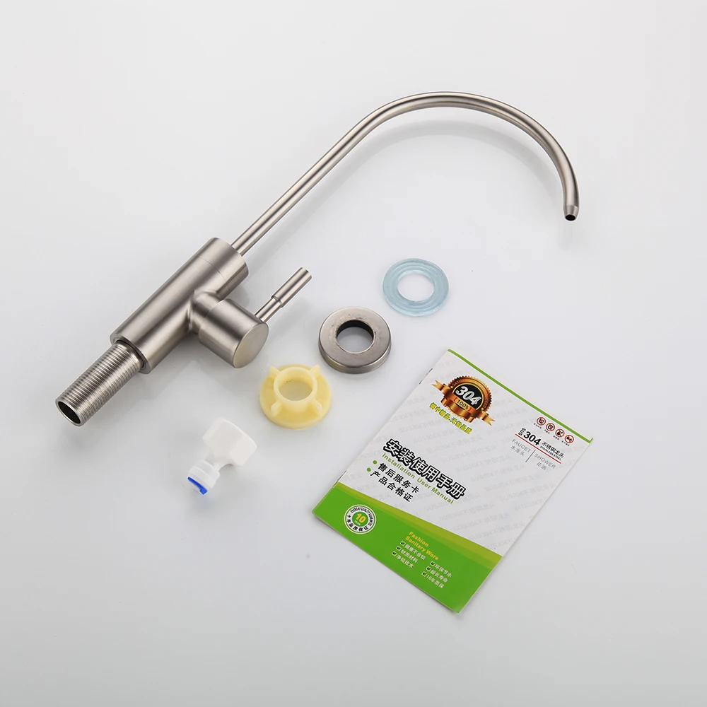 

Stainless Steel Kitchen Water Faucet 1/4 Inch Connect Hose Parts Purifier Direct Drinking Tap water