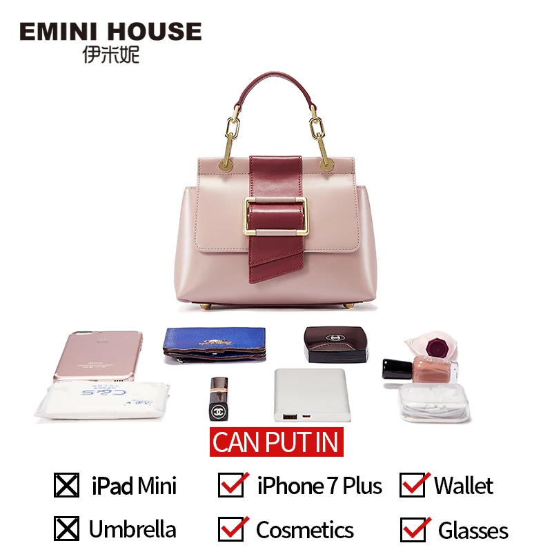 EMINI HOUSE металлическая квадратная пряжка Сумочка Роскошные сумки женские