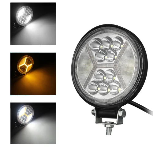 1PCS yellow Round GZKAFOLEE 120 Вт 4x4 светодиодный световой бар точечный прожектор комбинированные внедорожные светодиодные фары для внедорожника грузовик трактор ATV 24 В светодиодный бар 12 в рабочий свет - Цвет: 1PCS yellow Round