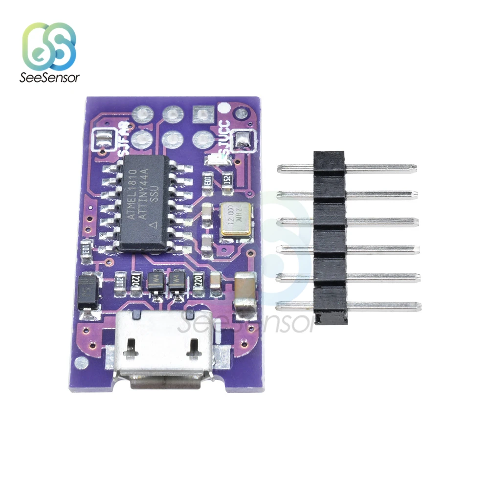 5 в Micro USB крошечный модуль программатора AVR ISP ATtiny44 USBTinyISP для микроконтроллера