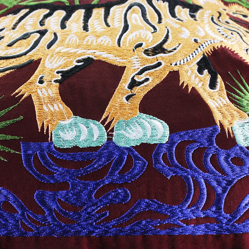 Вышивка властный Тигр Цветок Наволочка для ткани накидка подушки DIY ручной