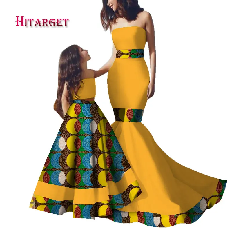 Dashiki/семейная одежда; Детские африканские платья для женщин и дочек; Детские африканские платья с принтом; WYQ197