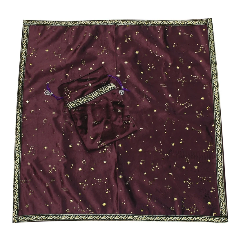 

Square Pendulum Divination Tablecloth Ta-rots Card Pad Runes Altar Table Cloth Constellation Ma-gic Board Game