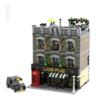 5892pcs moc 30010 medieval lion pub model street kit compatible with 10260 10270 authorized and designed by simon