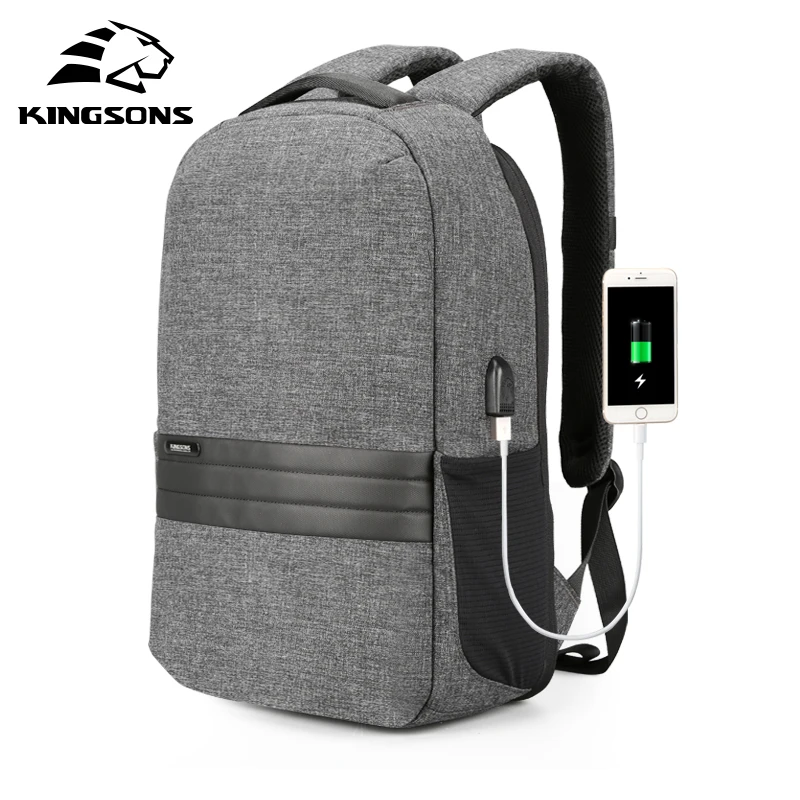 Рюкзак мужской для ноутбука 15 дюймов с USB зарядкой и защитой от кражи|Мужские