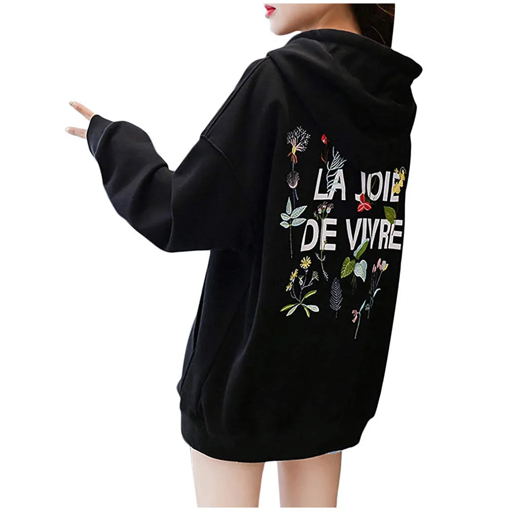 Женская толстовка с капюшоном и карманом сзади осенне зимний пуловер длинным