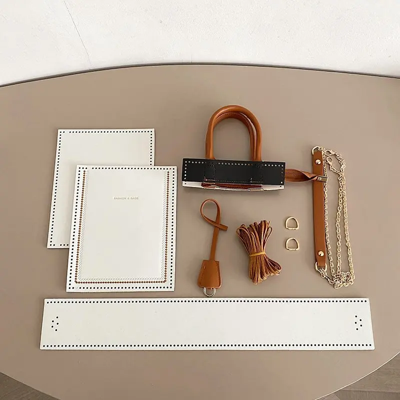 

2021 New Handmade Tote Bag DIY Material Phone Purses PU Leather Women`s Designer Handbag Women Chain Shoulder Crossbody Bag