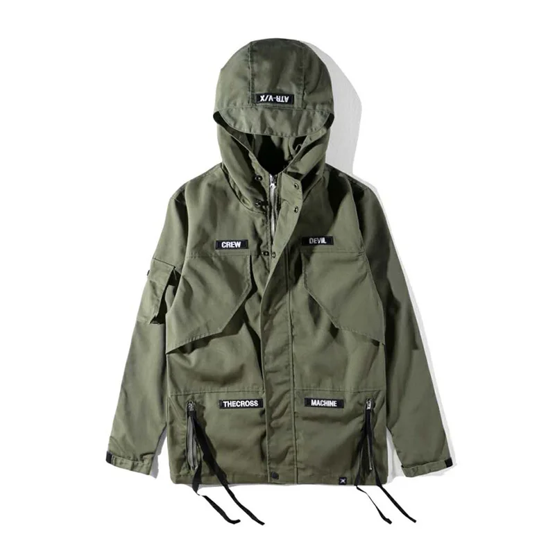 CROXX Techwear Мужская Военная полевая Толстовка карго куртка ветрозащитная панк