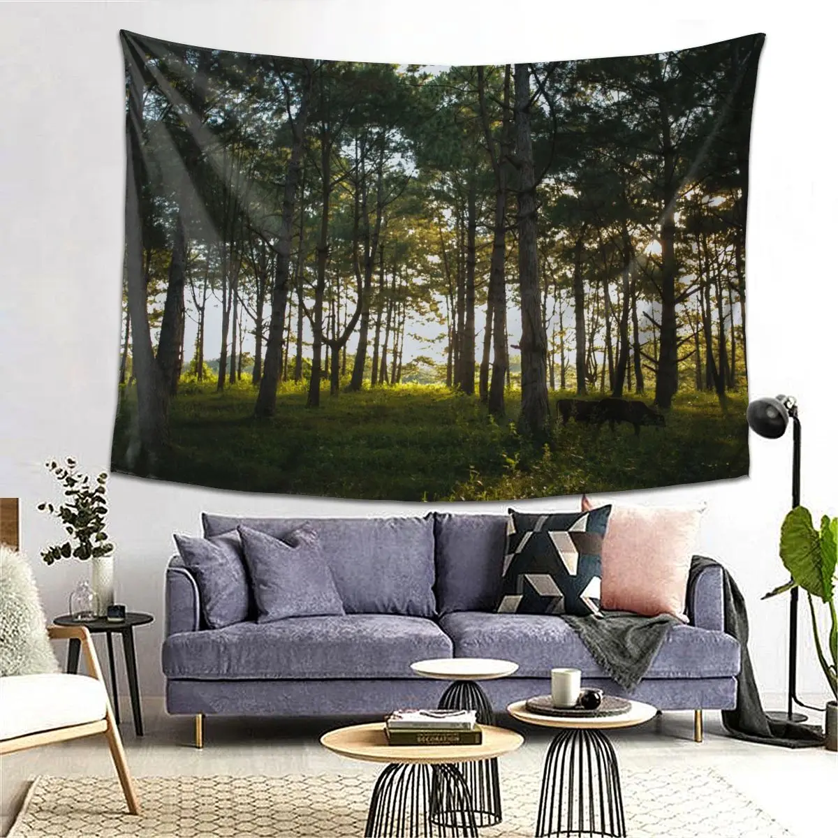 Натуральный ЛЕС красивый Печатный Большой Настенный Гобелен дешевый хиппи