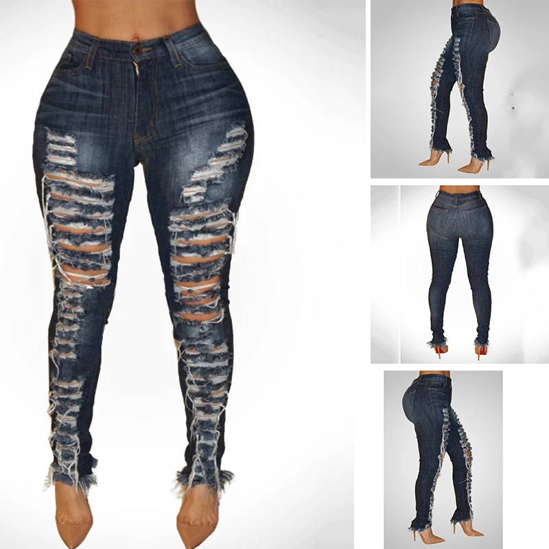 Женские джинсы в стиле бойфренда повседневные рваные | Женская одежда